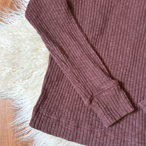 Everlane Women’s Ribbed Mock Neck Sweater Brown - Picture 2 of 6